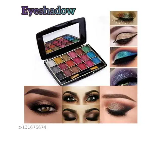 18 Shades Mini Eyeshadow Palette, Multicolor, BI-9