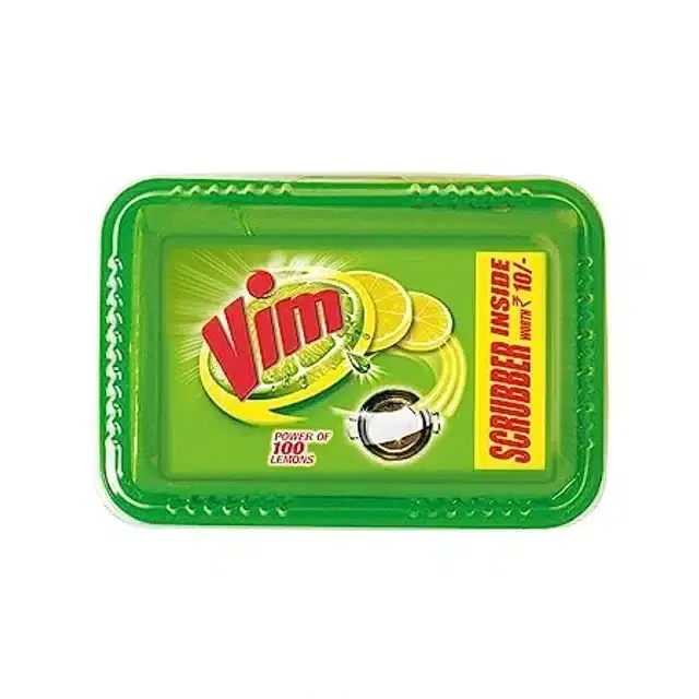 Vim Lemon Dishwashing Tub 480 g + Free Scruber Worth 10/- inside