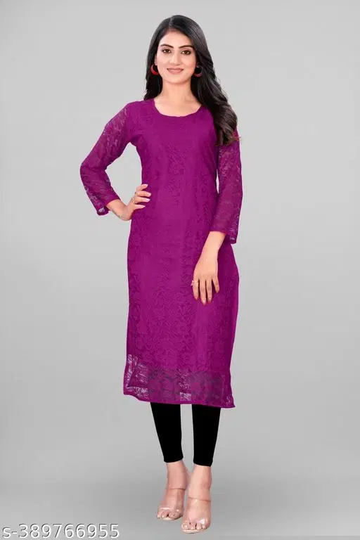 Net Kurti for Women,  Purple  (S)