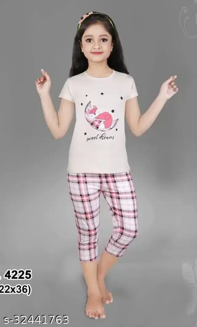 Nightsuit for Girls (Multicolor, 6-7 Years)