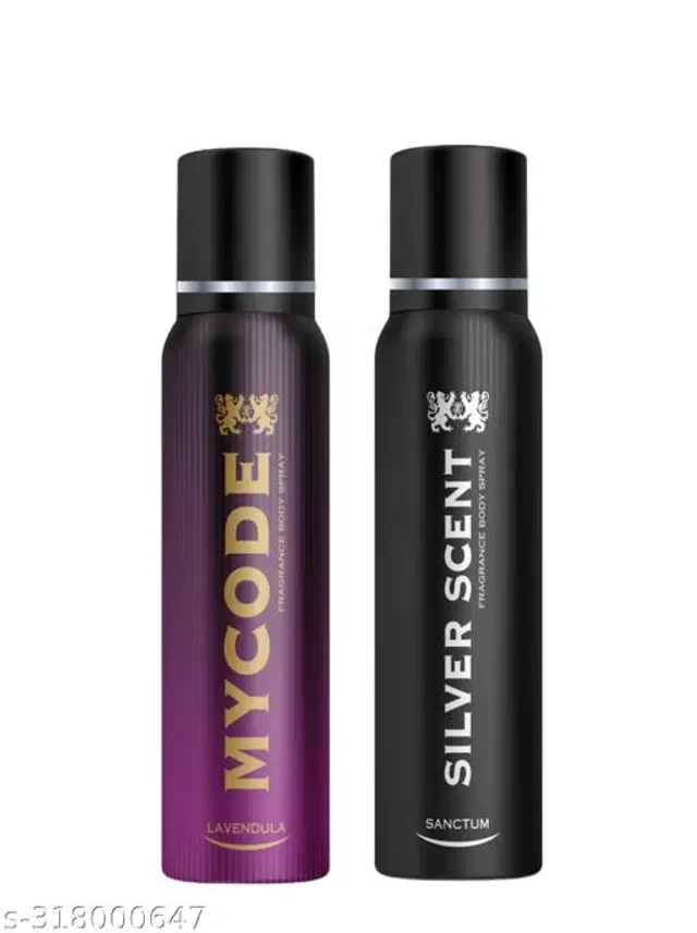 MYCODE Fragrance Lavendula with Silver Scent Sanctum Body Spray for Men, 150 ml, Pack of 2