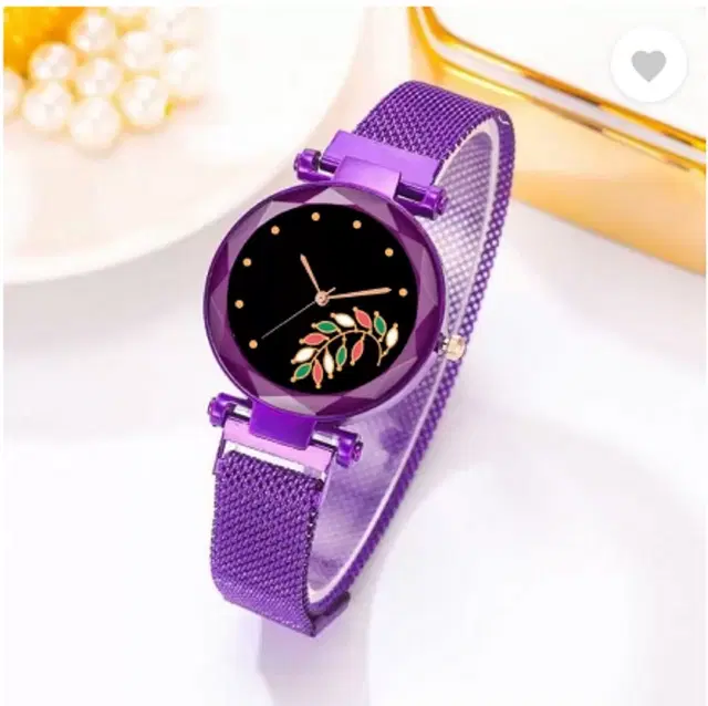 Analog Watch for Women & Girls (Purple)