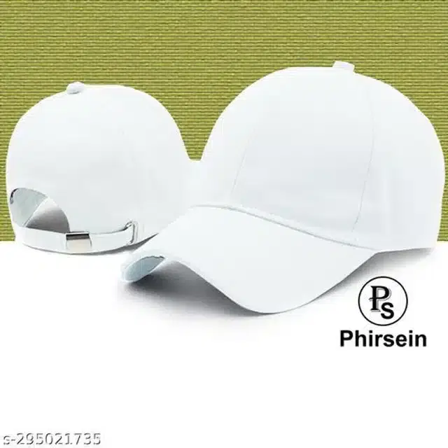 Cotton Cap for Men & Women (White)