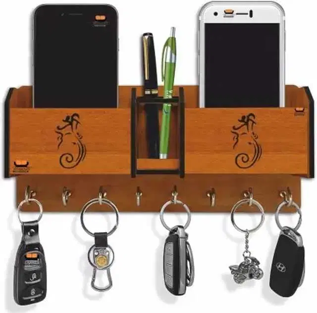 Fancy Wooden Key Holder, Tan, HC-018