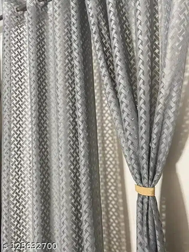 Curtains for Door And Window, Grey, 5x4 feet, Pack of 2