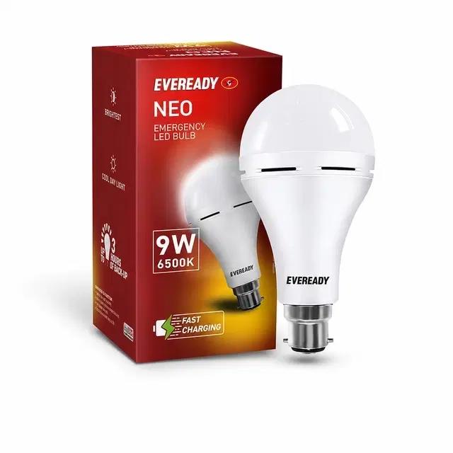 Eveready 9W Rechargeable Bulb, Ideal For Powercuts, Energy Efficient 4 Hrs Bulb Emergency Light [White]