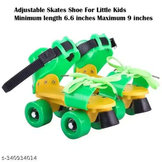 Adjustable Roller Skates for Kids, Green & Yellow