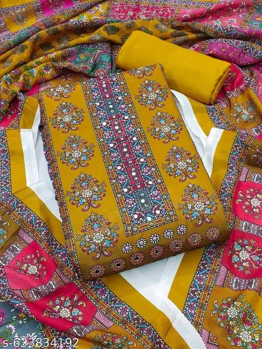 Printed Punjabi/All Over Suits for Men (Yellow, 6.45 meter (XL)) (Yellow, 7.05 meter (4XL)