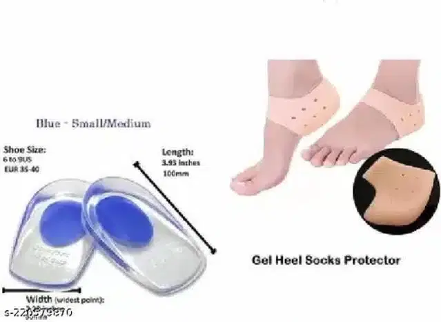 Moisturizing Silicon Gel Socks with Foot Pad, Assorted, Set of 2