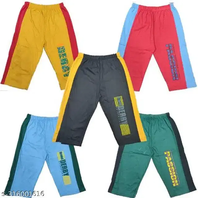 Cotton Shorts for Boys, Pack of 5 (Multicolor, 8-9 Years)