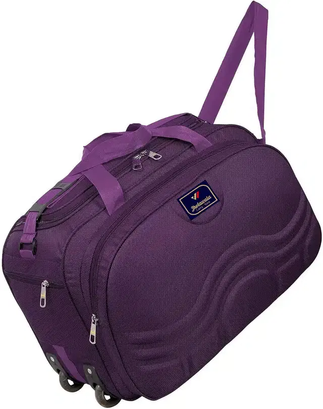 Polyester Traveling Luggage Bag with Wheels, Purple,60 L
