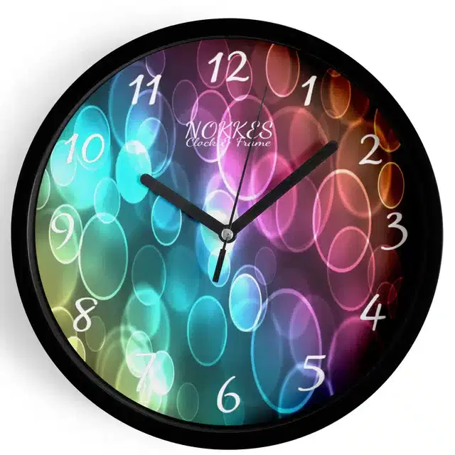 Plastic Printed Wall Clock, Multicolor, 7 Inches