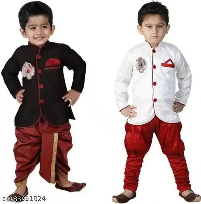 Sherwani Set for Boys, Pack of 2 (Multicolor, 1-2 Years)