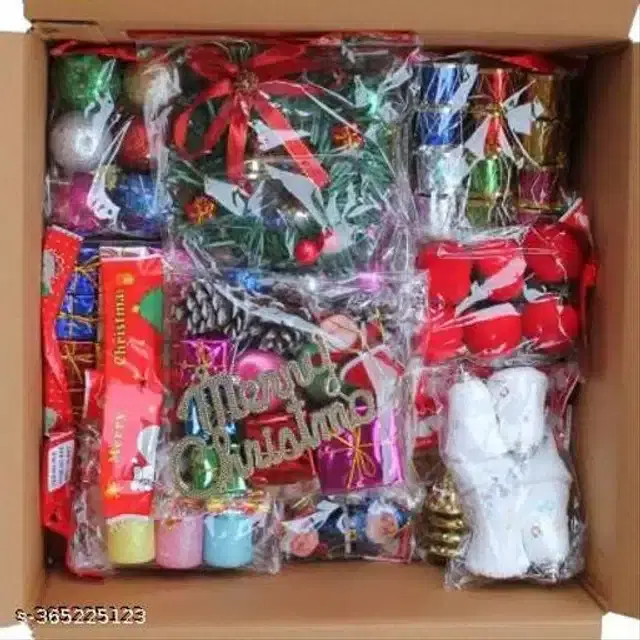 Christmas Decoration Hanging Ornaments, Multicolor, Set of 108