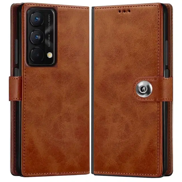Artificial Leather Mobile Flip Cover for Realme GT Master Edition (Brown)