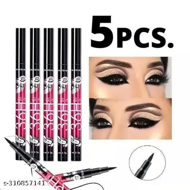 36H Eye Liner, Black, Pack of 5