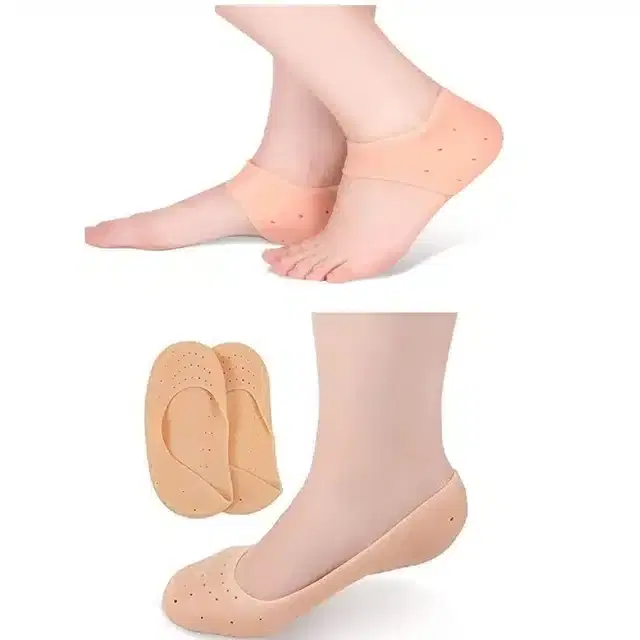 Silicone Gel Heel Socks with Pad, Assorted, Set of 2