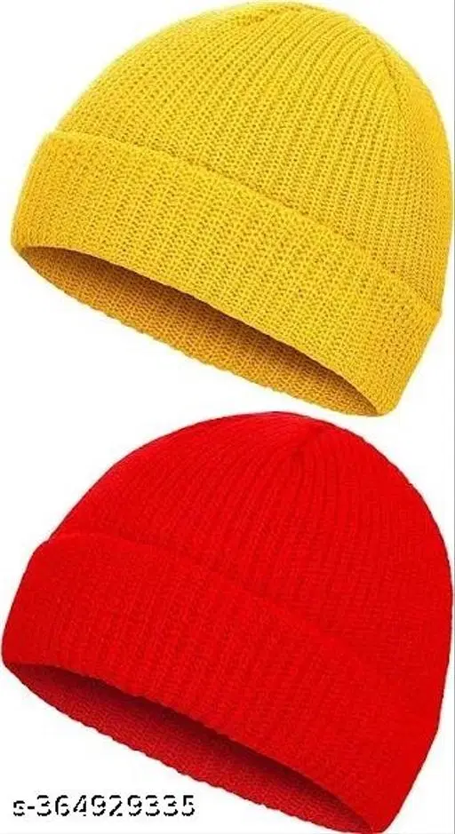 Solid Cap for Kids, Pack of 2 (Multicolor)