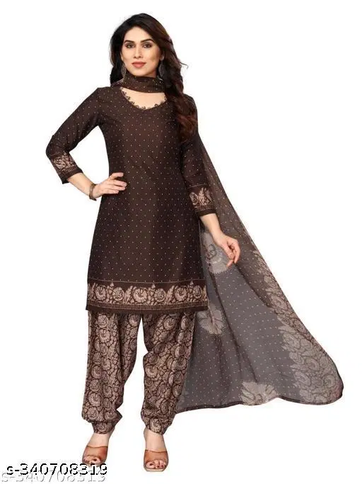 Trendy Leon Suit Material for Women (Brown, Un Stitched)