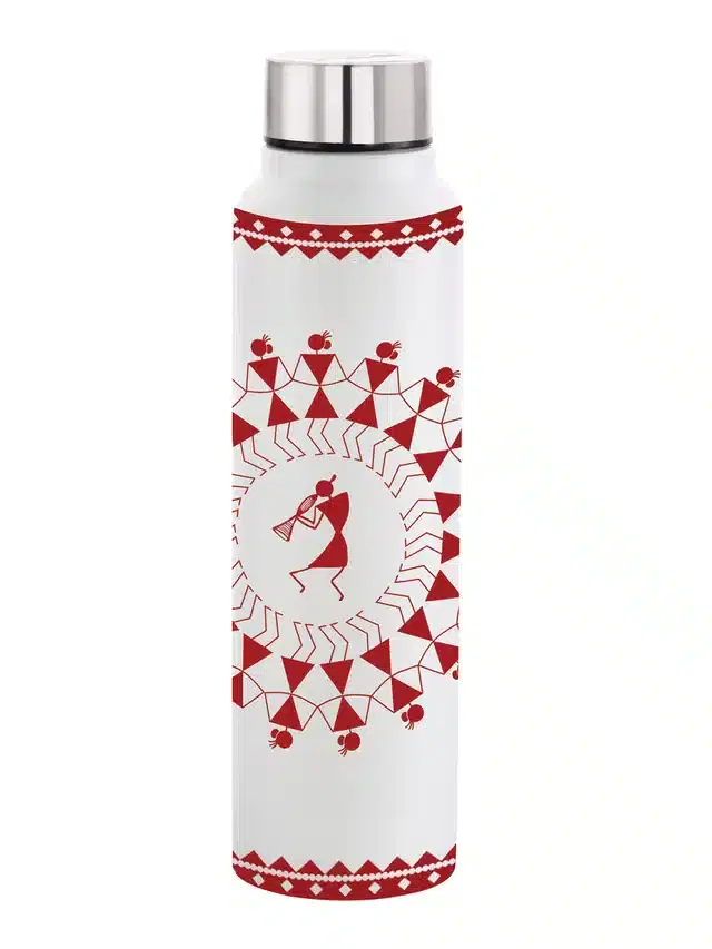 Stainless Steel Insulated Single Wall Water Bottle, White, 1000 ml