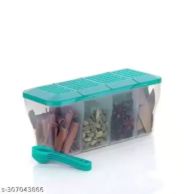 Plastic Spices Box, Aqua Blue