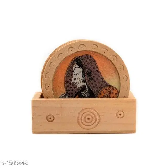 Wooden Tea Coaster, Multicolor