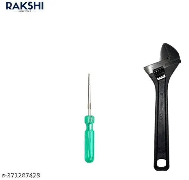 Stainless Steel Spanner with Screw Driver, Multicolor, Set of 2