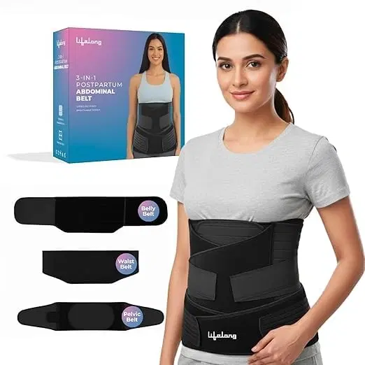 Lifelong Abdominal Belt, Post Pregnancy & Maternity Belt for New Moms, Postpartum Waist & Tummy Recovery, C-Section Adjustable Support (llopb15)