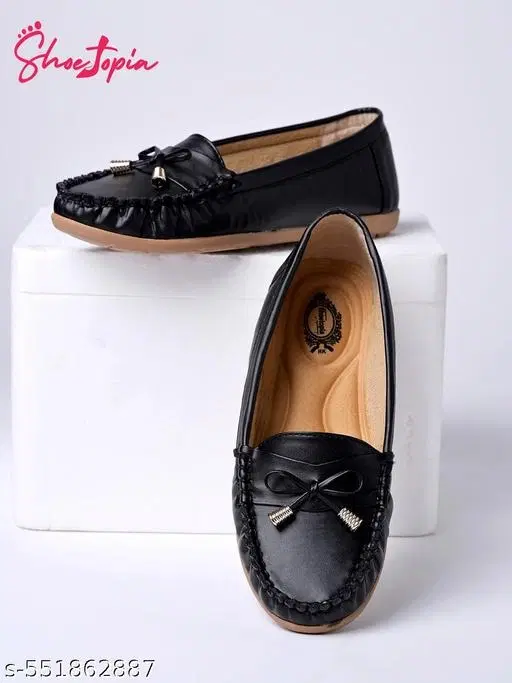 Shoetopia Solid Synthetic Ballerinas (Black, 8.5-9 Years)