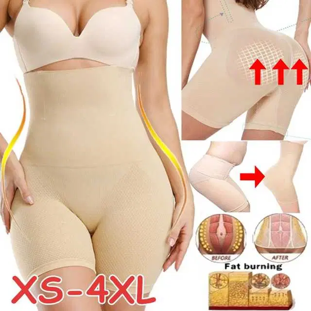 Women’s Cotton Lycra Tummy Control 4-in-1 Blended High Waist Tummy & Thigh Shapewear (S285)
