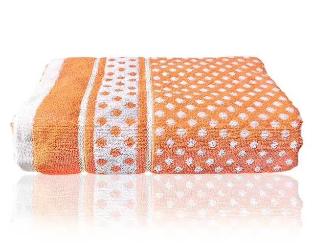 Morado Multiuses Dot Printed Soft Cotton Bath Towel, Orange, 28X56 Inches, Pack Of 1, OC-13