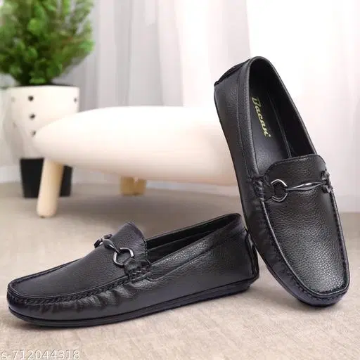 Slip-On Loafers for Men (Black, IND-7)
