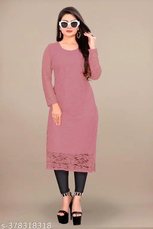 Net Kurti for Women,  Pink  (S)