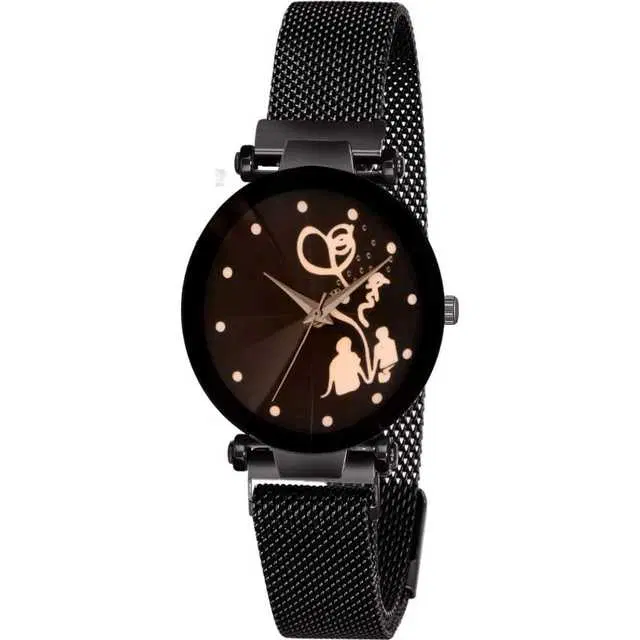 Casual Metal Analog Watch For Women (Black) (MP-186)