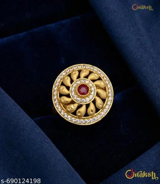 Finger Ring for Men (Gold, Free Size)