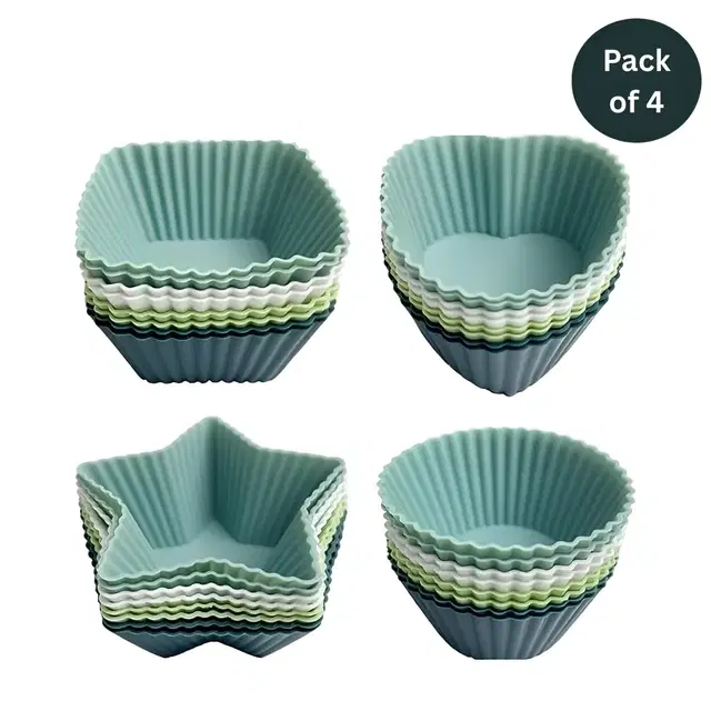 Moldberry Silicon Bakeware Mould Muffin, 4pcs Combo MB/4228