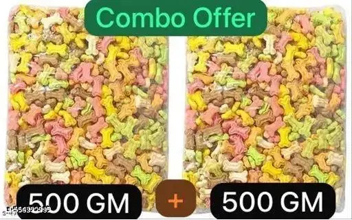 Puppy & Starter Chicken Mix Flavour Freshly Baked Dog Biscuits (500gm Buy 1 Get 1 Free ), Pack Of 2