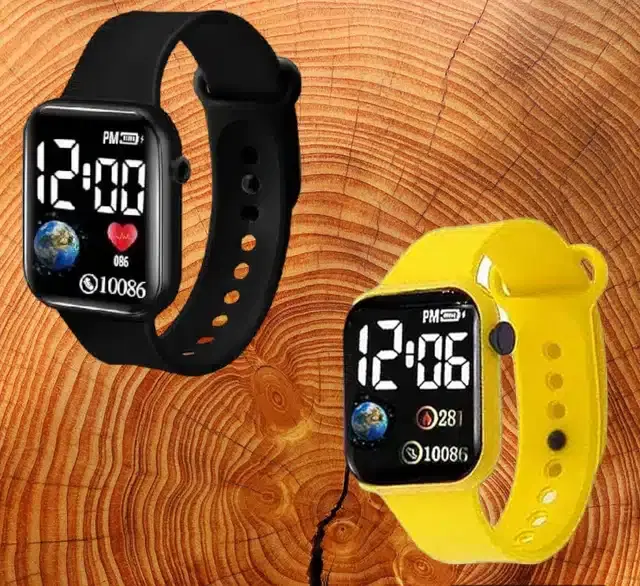 Digital Watch for Men & Women, Pack of 2 (Multicolor)