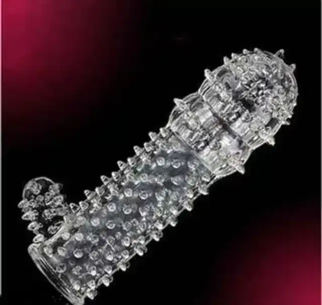 Silicone Reusable Extra Dotted Condom, Transparent