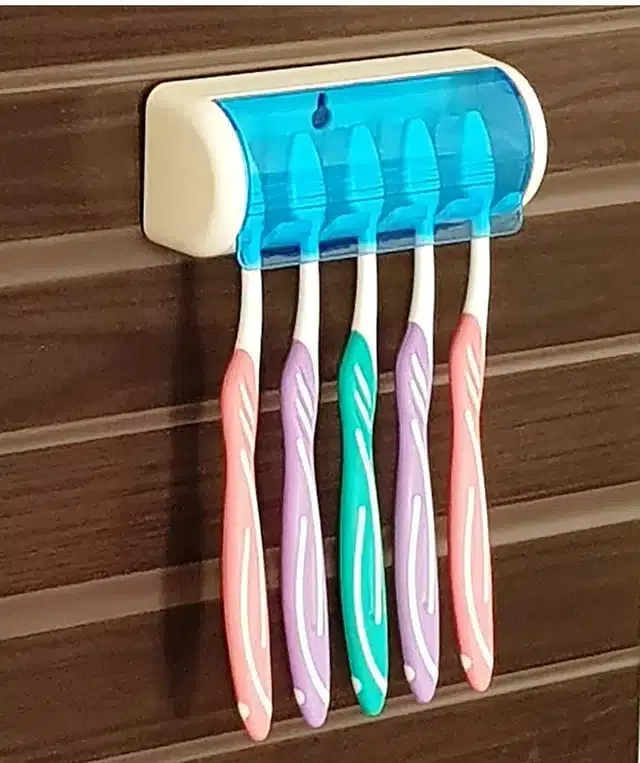Plastic Toothbrush Holder, Blue