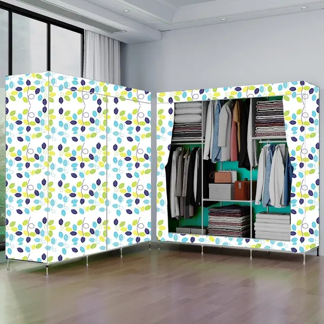 Plastic Printed Collapsible Wardrobe, Multicolor