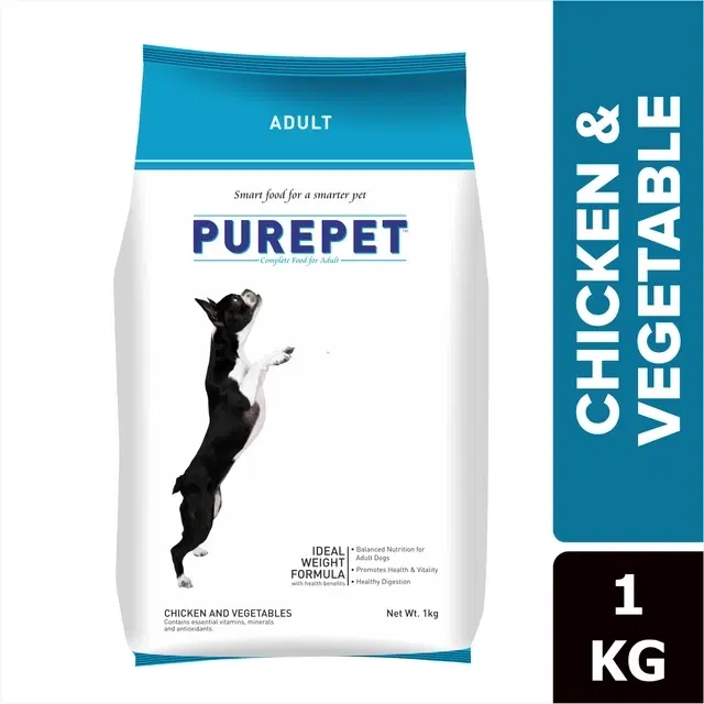 PurePet Chicken & Vegetables Dry Adult Dog Food, 1 Kg