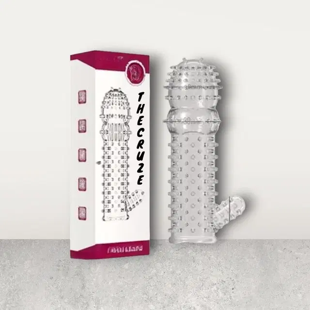 Crystal Dotted Reusable Condom for Men, Transparent, Pack of 1