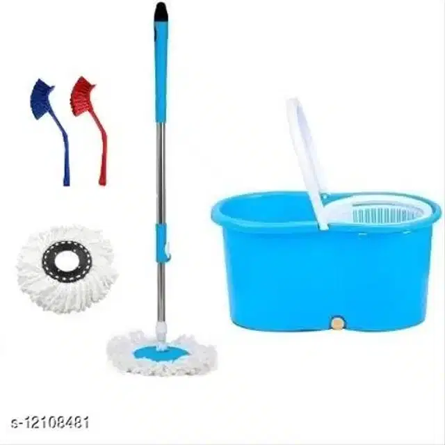 Spin Bucket Mop with 2 Small Sink Brush, Assorted, Set of 2