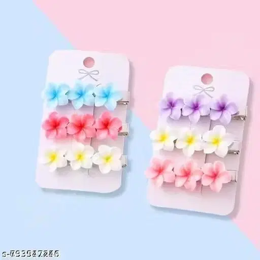 Stylish Hair Clips for Women (Blue, Pack of 6)