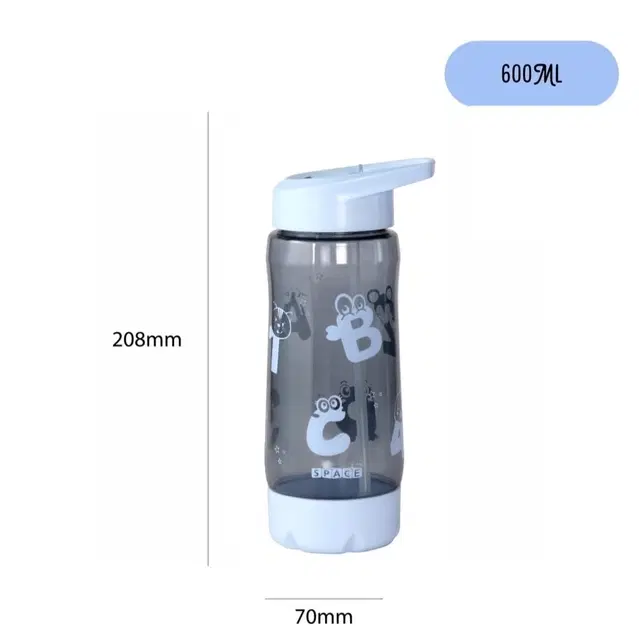 Plastic Water Bottle For Kids ,Multicolour ,(600ML) , Pack Of 2