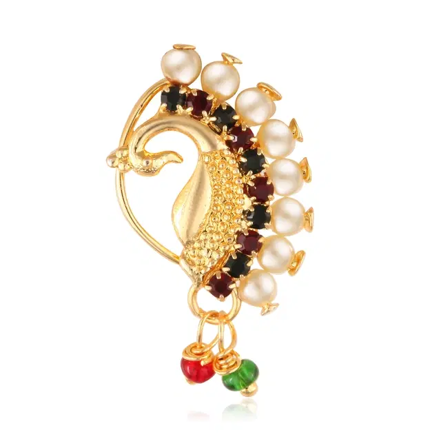 Designer Gold Plated Nosepin for Women (Gold)