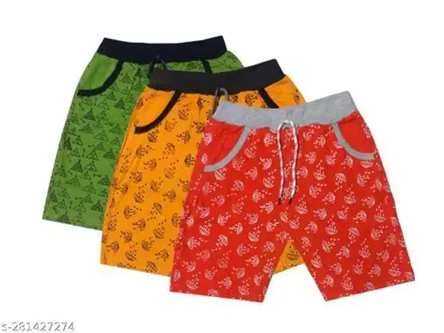 Shorts for Boys, Pack of 3 (Multicolor, 8-9 Years)