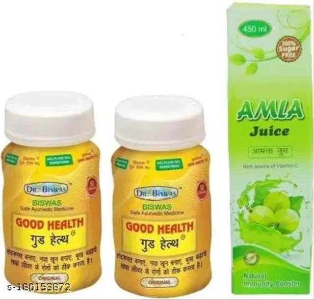 Dr. Biswas Good Health Capsule & Amla Juice For Genarel Health, Pack Of 3