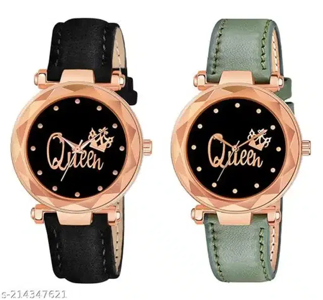 Analog Watch for Women, Pack of 2 (Multicolor)